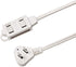 Amazon Basics 3-Foot 2-Prong Indoor Extension Cord Power Strip - Flat Plug - 13 Amps, 1625 Watts, 125 VAC - 2-Pack, White