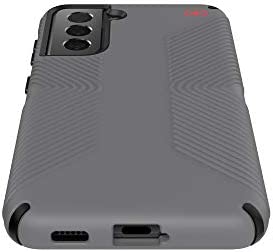 Speck Products Presidio2 Grip Samsung Galaxy S21 5G Case, Graphite Grey/Black/Bold Red