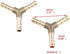 Quluxe 1/4 Inch Brass Hose Barb, 3-Way Y-Shaped Hose Fitting Intersection/Split Brass Water/Fuel/Air (Pack of 10)