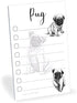 Pug Puppies Sticky to Do List Notepad - Dog Sticky Notes Stationary School Office Supplies for Girls and Pug Mom | Pug Gifts for Pug Lovers | 4" x 6" 50 Pages