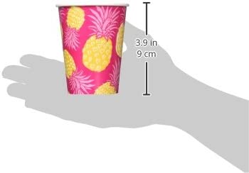 Ginger Ray Summer Fruits Hot Pink Pineapple Summer Party Paper Cups, Pink