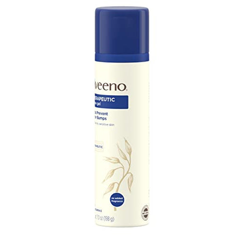 Aveeno Therapeutic Shave Gel with Oat and Vitamin E to Help Prevent Razor Bumps and Soothe Dry and Sensitive Skin, No Added Fragrances and Non-Comedogenic, 7 oz