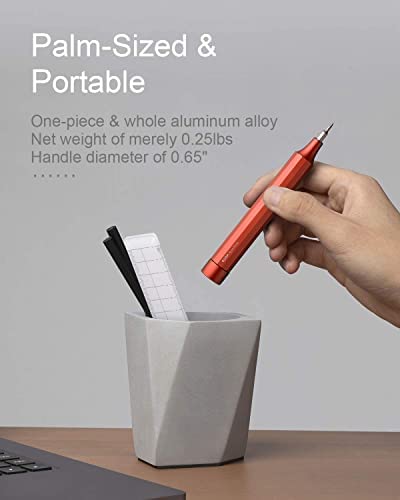 HOTO Precision Screwdriver Sets, 24-in-1 Manual Screwdriver Set, Screwdriver Set with 24 pcs Tough S2 Steel Bits, Manual Pen Shape, Ideal for Electronics, Glasses and Bracelets, Cinnabar Red
