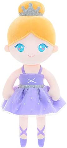 Gloveleya Baby Doll Girl Gift Ballerina Plush Soft Doll Light Purple 13 Inch with Gift Box…