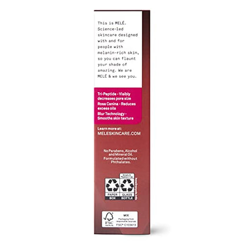 Mele Minimizing Serum Visibly Reduces Pore Size and Reduces Excess Oil Smooth Pore With Pore Blur Technology, Tri-peptide, and Rose Hips Extract For Glowing Skin 1 OZ