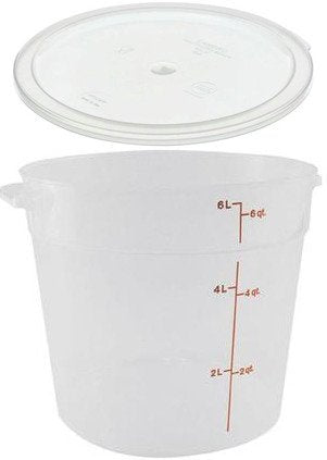 Cambro RFS6PP190 6 Qt Round Container Wirh RFSC6PP190 Translucent Lid