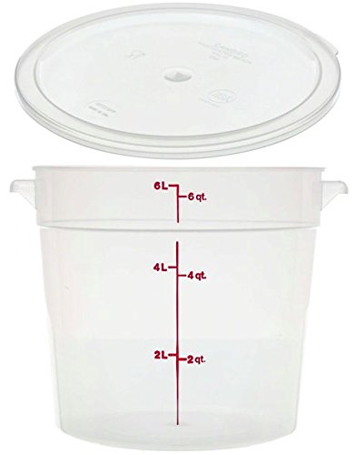 Cambro RFS6PP190 6 Qt Round Container Wirh RFSC6PP190 Translucent Lid