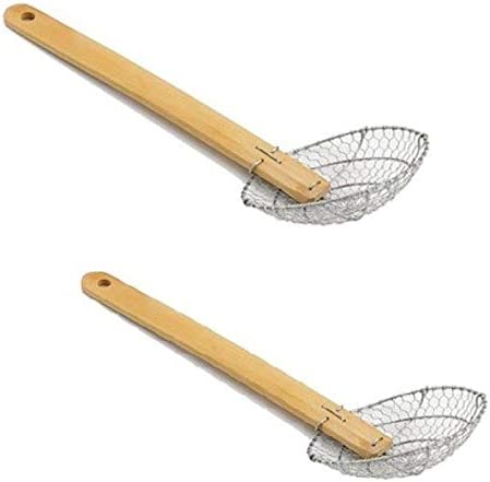 Bamboo Handle S/S Coarse Skimmer/Strainer (5" & 7")
