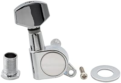 Musiclily 6-in-line Sealed Electric Guitar String Tuning Pegs Keys Machine Head Tuners Set Right Hand for Fender Stratocaster Telecaster Guitar, Chrome