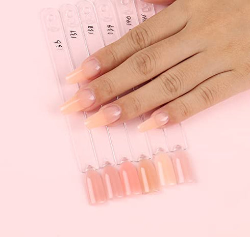 AIMEILI Builder Base Sheer Color Gel, No Need Slip Solution Builder Extension, Soak Off Gel Nail Polish 6pcs X 10ml - Kit Set 34