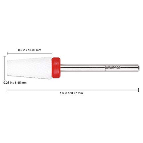 PANA Tapered Ceramic Nail Carbide Bit - Two Way Rotate use for Both Left and Right Handed - Fast remove Acrylic or Hard Gel - 3/32" Shank - Manicure, Nail Art, Drill Machine (Fine - F, Ceramic)