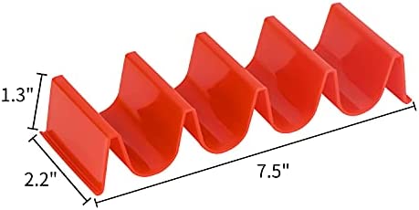 GINKGO Taco Holders Colorful - Taco Tray Stand on Table, Including 4 sets and 3 Colors, Holds up to 4 Tacos Each, PP Health Material and Dishwasher Safe, Heavy-duty, for Home, Party, Kids