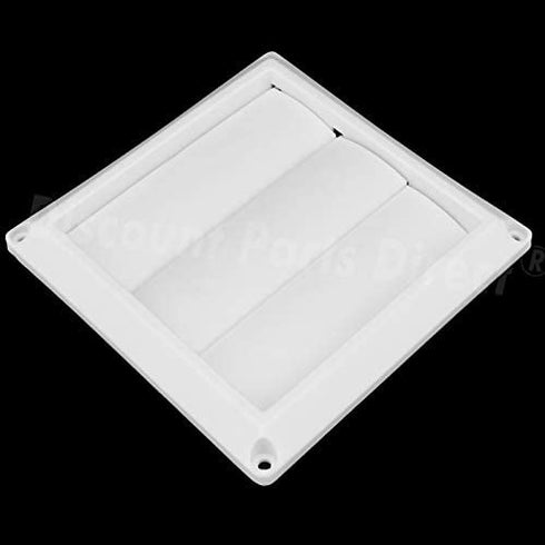 Outdoor Dryer Air Vent Cover Cap 4'' Louvered Cover White Exterior Wall Vent Hood Outlet Airflow Vent