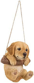Hi Line 87704-I Hanging Golden Retriever Puppy Outdoor Figurine, Tan Brown