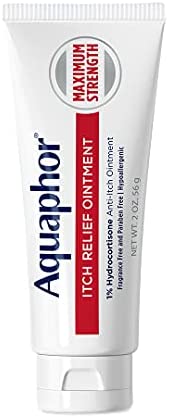 Aquaphor Itch Relief Ointment, Maximum Strength 1% Hydrocortisone, Relieves Itch from Skin Irritation, Insect Bites, Psoriasis, Skin Rashes, Eczema, & Poison Ivy, 2 oz