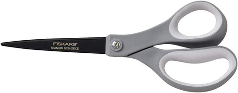 Fiskars 1541301001 Non-Stick Titanium Softgrip Scissors, 8" Length, 3 1/10" Cut