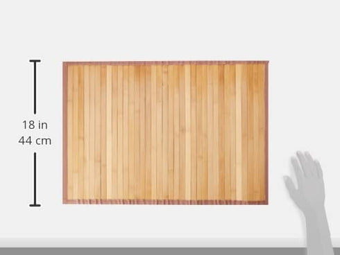 iDesign Formbu Bamboo Floor Mat Non-Skid, Water-Resistant Runner Rug for Bathroom, Kitchen, Entryway, Hallway, Office, Mudroom, Vanity, 17" x 24", Natural Beige,81132