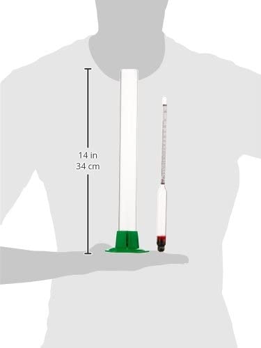 Naruekrit R3-XIKQ-AD0G Proof and Tralle Hydrometer with 12' Glass Test Jar