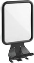 mDesign Large Modern Metal Suction Shaving Mirror Center for Bathroom Showers and Tubs - Holders for Shaving Cream and Razors - Matte Black