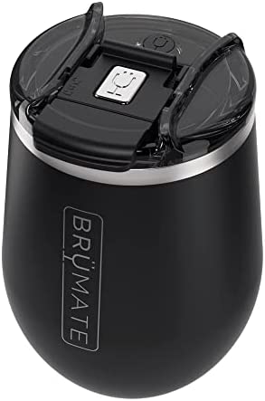 BrüMate Uncork'd XL MÜV - 100% Leak-Proof 14oz Insulated Wine Tumbler with Lid - Vacuum Insulated Stainless Steel Wine Glass - Perfect For Travel & Outdoors (Walnut)
