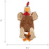 goDog Action Plush Rooster Animated Squeaky Dog Toy, Chew Guard Technology - Brown, One Size