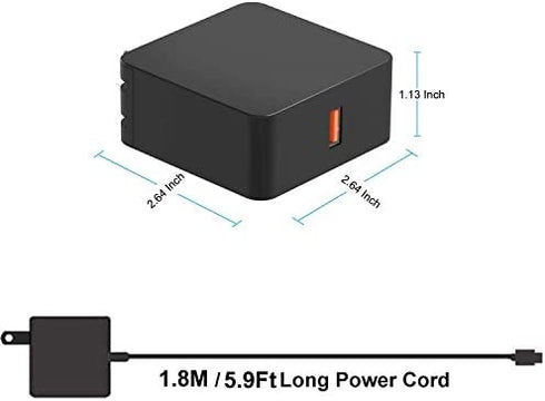 65W 40W AC Wall Plug Charger Fit for Lenovo Ideapad 700S-14ISK, Miix-700 Miix-710 700-12ISK 710-12IKB Laptop with Micro USB Cable Power Supply Adapter Cord