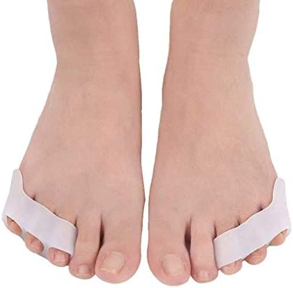 Dr.Pedi 20 Pcs Pinky Toe Straightener with 3 Loops for Overlapping Toes Triple Gel Toe Separators Curled Pinkie Toe Bunion Shield per Pack