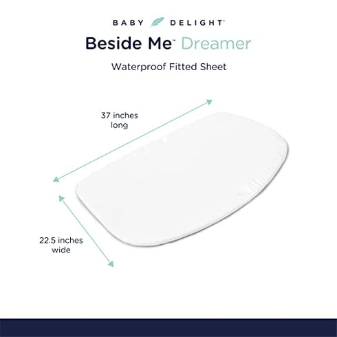Baby Delight Beside Me Dreamer Bassinet & Bedside Sleeper Waterproof Fitted Sheet, White