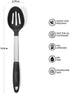 Daily Kitchen Slotted Cooking Spoon Heat Resistant Silicone and Stainless Steel Metal - Best Serving Spoon with Rubber Grip - Flexible Silicone Spoon for Non Stick Cookware – Spoons for Cooking