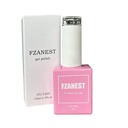 FZANEST Jelly Milky Nude Pink Gel Nail Polish Soak Off LED UV Gel Polish Varnish Nail Art Manicure (Sheer Nude),0.5 Fl Oz