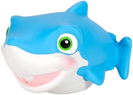 Cocomelon Official Bath Squirters, Featuring JJ Character Toy (4” Tall) and 2 Sharks (4” Wide), Bath Time Fun Playset - Character Toys for Babies, Toddlers, and Kids