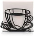 Paper Napkin Holder Stand for Kitchen Tables and Counter Tops | Black Galvanized Napkin Caddy | Coffee House Restaurant Décor (Coffee Cup)