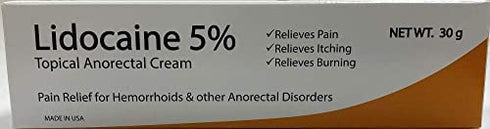 Mohnark Maximum Strength Lidocaine 5% Topical Anorectal Numbing Cream with Vitamin E and Lecithin, for Treatment of Hemorrhoids & Other Anorectal Disorders