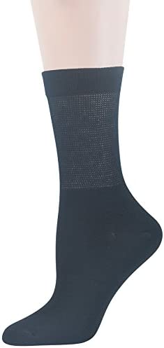 Yomandamor Womens Bamboo Diabetic Crew Socks With Seamless Toe,6 Pairs Size 9-11