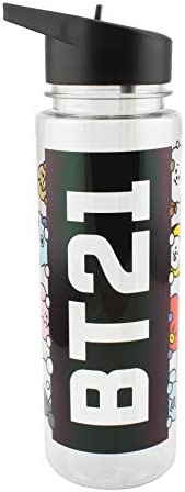 BT21 Water Bottle with Straw - Officially Licensed BTS Merchandise