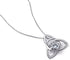 FLYOW 925 Sterling Silver Good Luck Irish Claddagh Celtic Knot Love Heart Pendant Necklace for Women Ladies Teen Girls Valentine's Day Gift, 18 Inch Rolo Chain