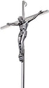 ACHIBANG Crucifix Wall Cross, Catholic Metal Crosses Wall Decor - 10 Inch - Shiny Silver