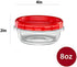 Elegant Disposables (8 Ounce 10 Pack) Twist cap Deli Containers Clear Bottom With Red Top Screw on Lids Twist Top Food Storage Freezer Containers