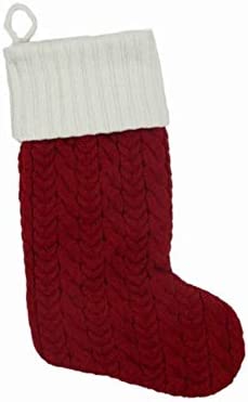 St. Nicholas Square 21-Inch Cable Knit Red Christmas Holiday Stocking (Blank)