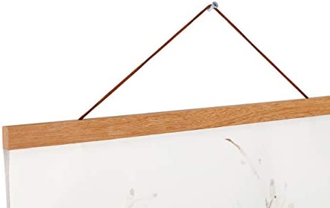 Artmag Magnetic Poster Hanger Frame, 20x28 20x30 20x24 Light Wood Wooden Magnet Canvas Artwork Print Dowel Poster Hangers Frames Hanging Kit (Teak Wood, 20")