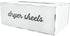 AuldHome Dryer Sheet Dispenser; Countertop Rustic White Fabric Softener Sheet Holder for Laundry Room