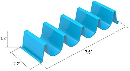 GINKGO Taco Holder Stand Set of 6 - Taco Truck Tray Style Rack, Holds Up to 4 Tacos Each, ABS Health Material Very Hard and Sturdy, Dishwasher Top Rack Safe, Microwave Safe