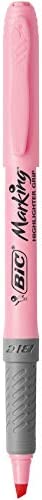 BIC Highlighter Grip Pastel, Highlighter Pens with Adjustable Chisel Tip, Rubber Grip for Extra Comfort, Assorted Colours, Pack of 6