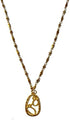 Hidden Hollow Beads Trendy Made in USA, Women's Fashion Lanyard ID Badge Holder, 34" Long, Holds Keys and Badge (Gold Round Pendant)