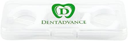DentAdvance Mint Dental Floss Picks - Premium Angled, Easy Reach Back Teeth | Tooth Flossers | Mint Flavor, Waxed, 30 ct, w/ Travel Case