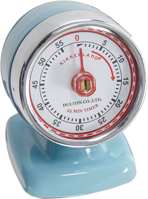 Kikkerland Vintage Streamline Kitchen Timer, Blue