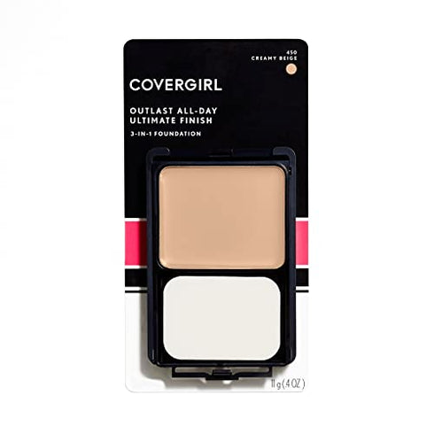 COVERGIRL Outlast All-Day Ultimate Finish Foundation, Creamy Beige, 0.4 Ounce (Pack of 1)
