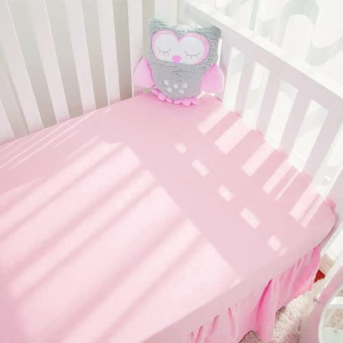 Crib Sheets Girl 2 Pack Set, Pink and Aqua Fitted Crib Sheets Set for Boys and Girls, Soft Baby Sheets for Crib? Size 28 x 52 inches, with 8 Inches Pocket, Fits Standard Crib & Toddler Mattress