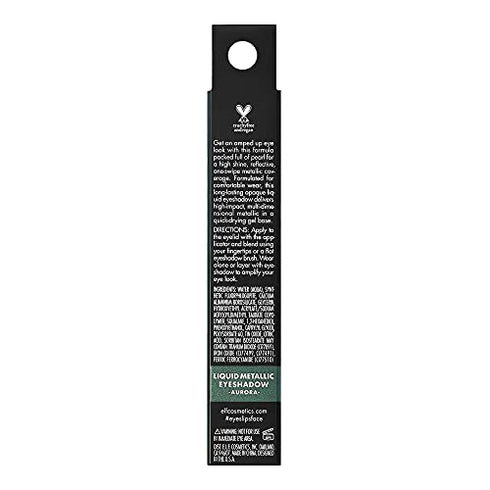 e.l.f. Liquid Metallic Eyeshadow, Gel Formula, High-Impact Multi-Dimensional Finish, One-Swipe Coverage, Aurora, 0.1 Fl Oz (3mL)