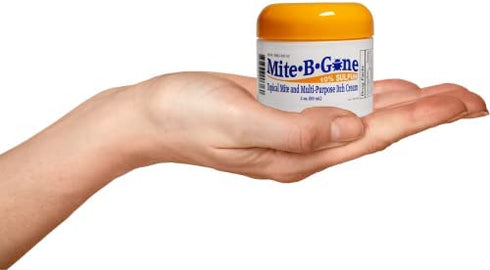 Mite-B-Gone 10% Sulfur Cream Itch Relief for Insect Bites, Acne, Itching and Redness (2oz) Fast and Effective Relief for All Bites with an All-Natural Blend of Anti-Inflammatory Ingredients